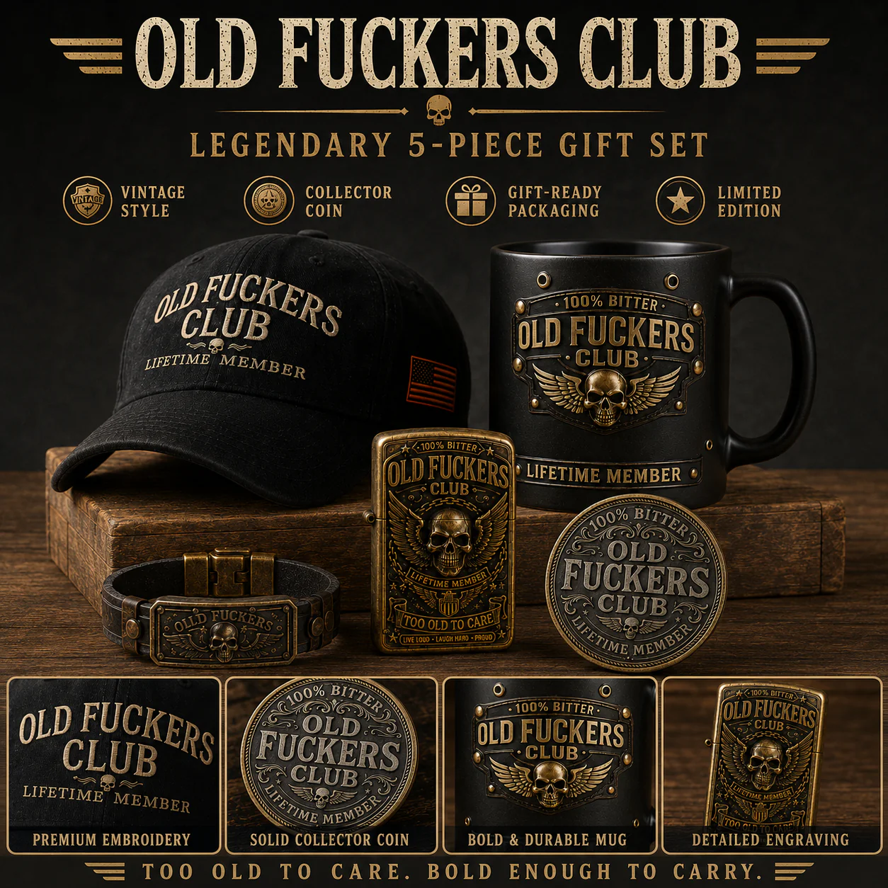 ☠️ Old Fuckers Club 2026 Ultimate Skull Gift Set | FREE Collector Coin Today Only